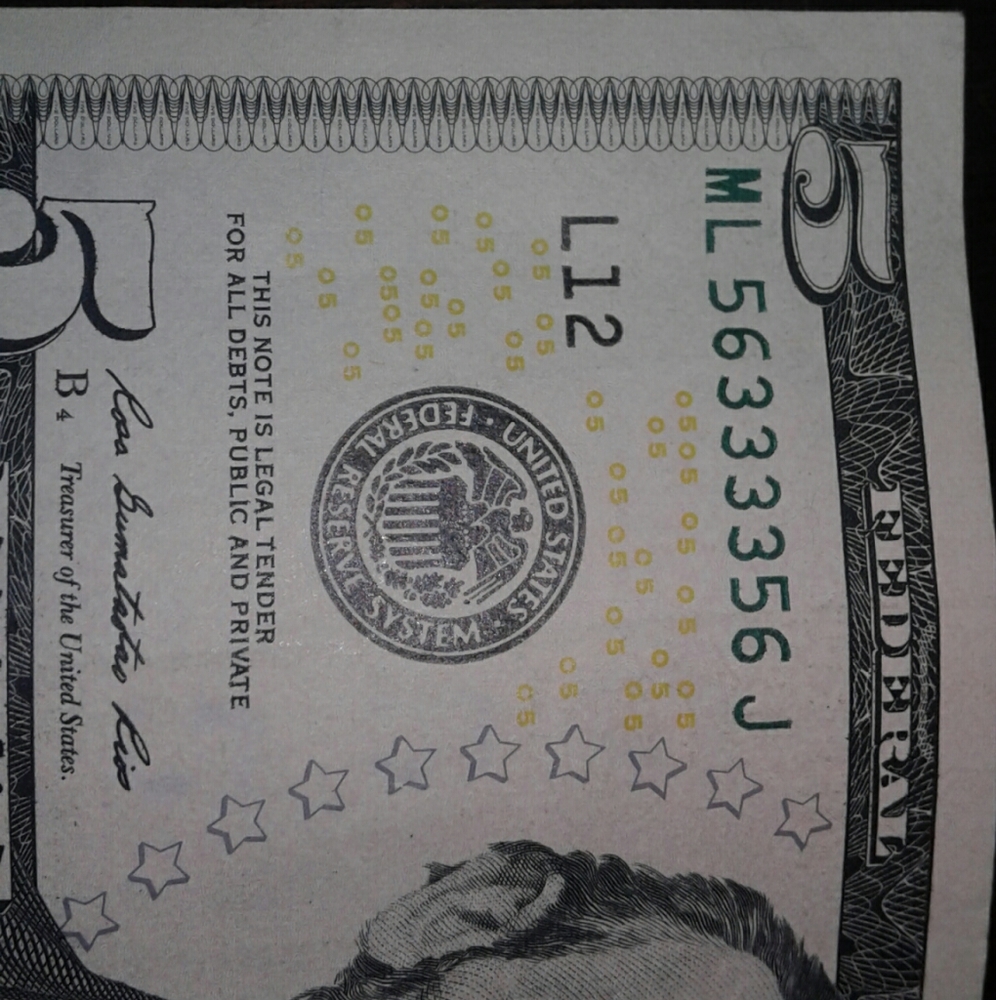 five dollars Bill lucky series